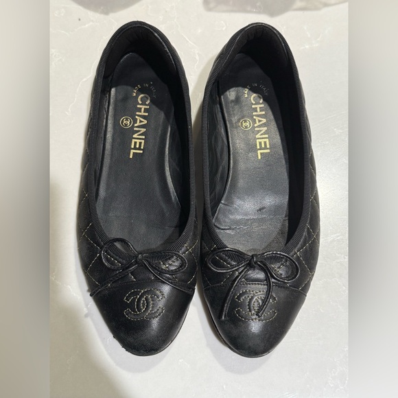 Vintage CHANEL Quilted Ballet Flats - Picture 1 of 5